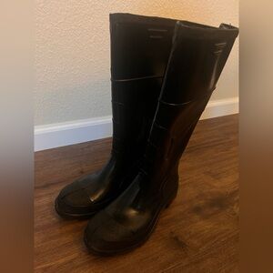 Black Knee-High Rain Boots